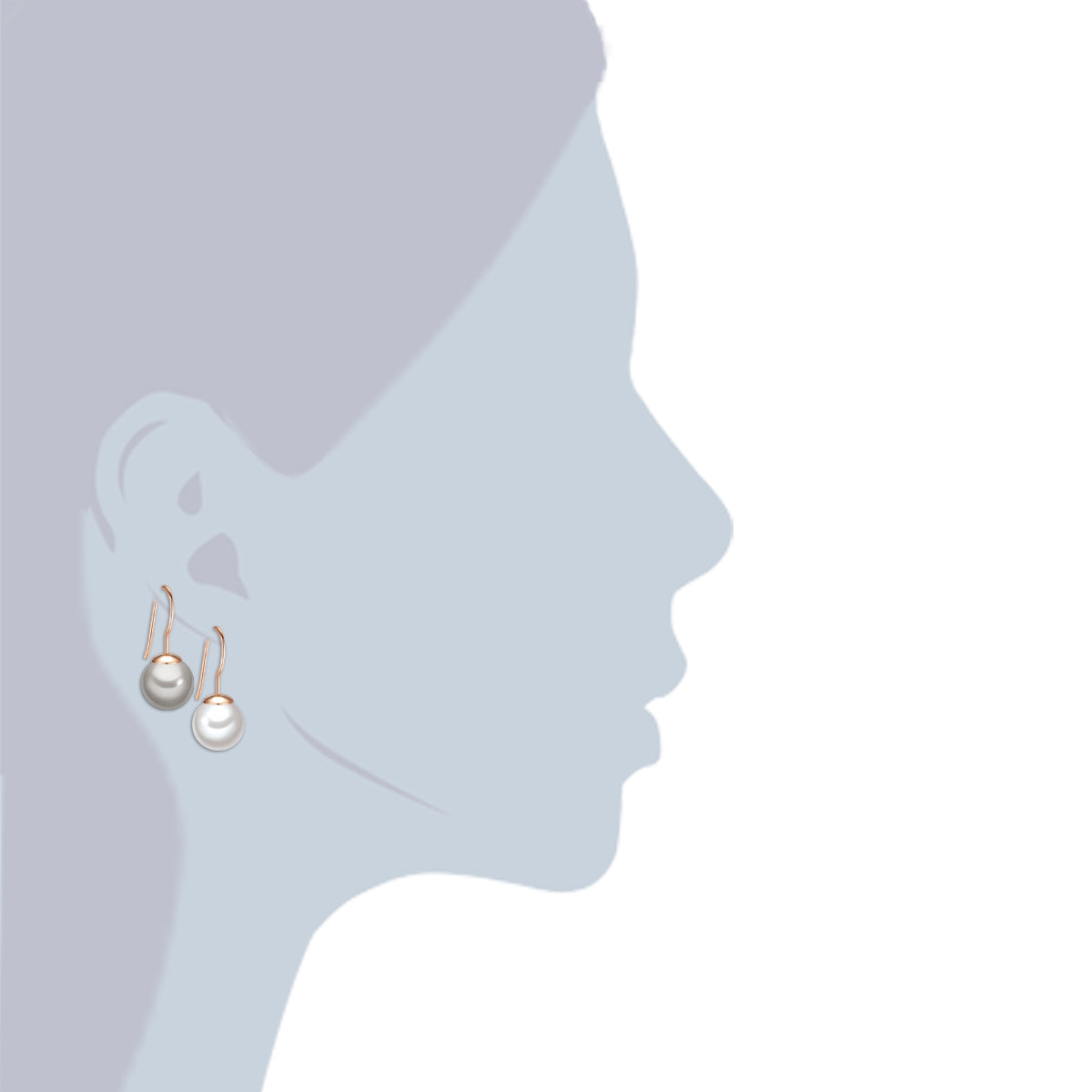 Rafaela Donata 2er Set Perlenohrhänger Sterling Silber roségold Muschelkernperle weiß silbergrau Saisonschlussverkauf