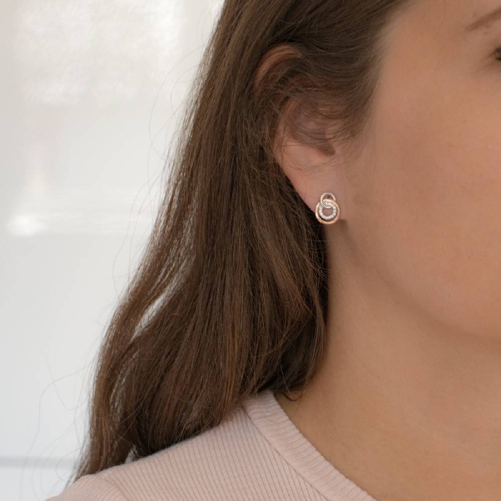 Rafaela Donata Ohrstecker Sterling Silber bi-Color Zirkonia weiß Cyber Monday