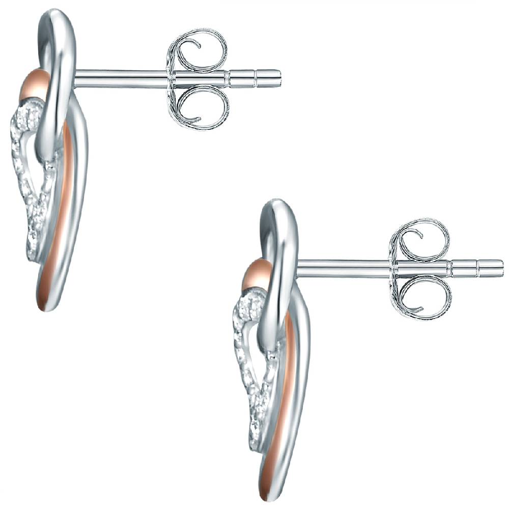 Rafaela Donata Ohrstecker Sterling Silber bi-Color Zirkonia weiß Cyber Monday