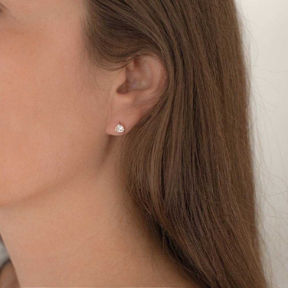 Rafaela Donata Ohrstecker Sterling Silber roségold Zirkonia weiß Weihnachtsangebot