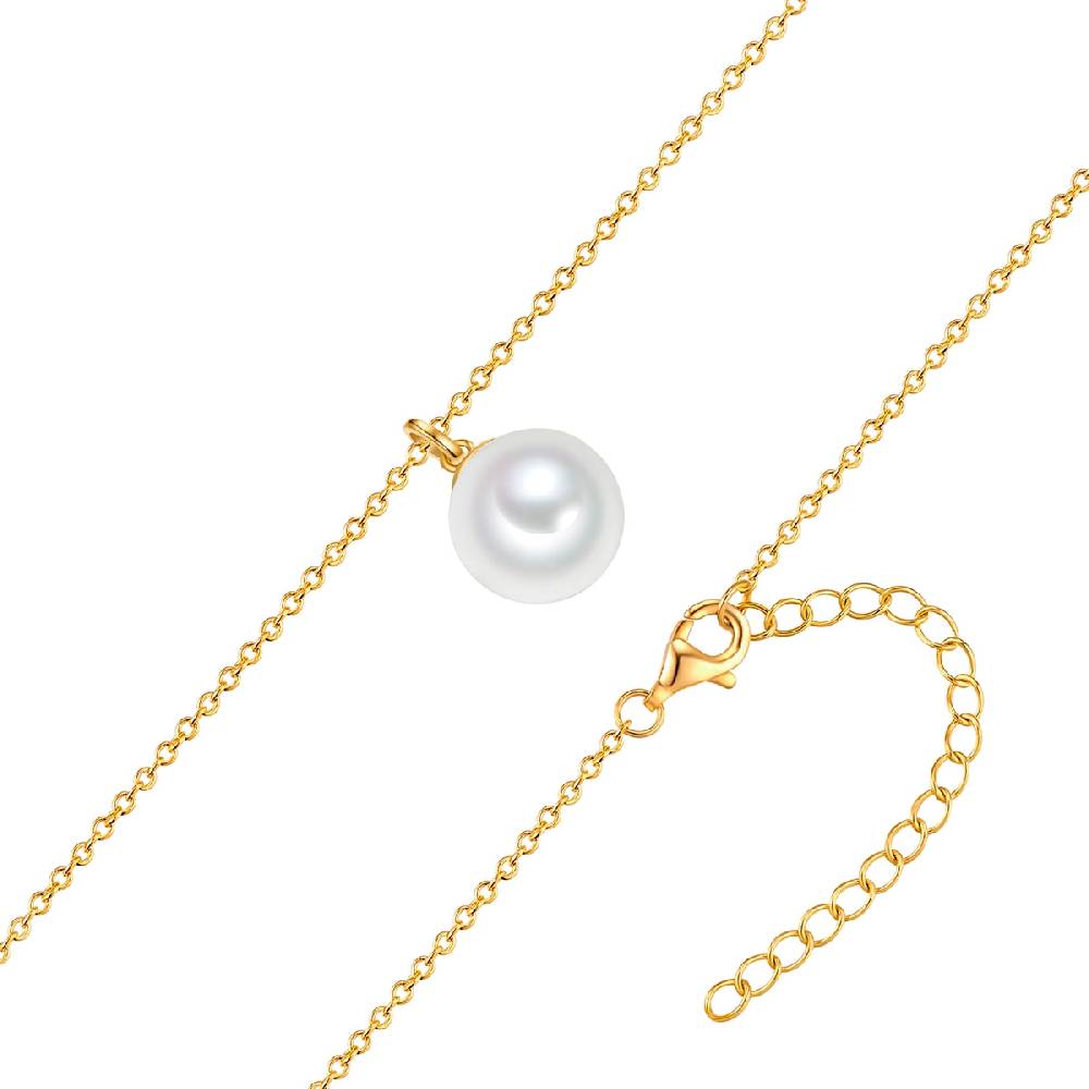Rafaela Donata Kette mit Anhänger Sterling Silber gelbgold Muschelkernperle weiß JETZT KAUFEN