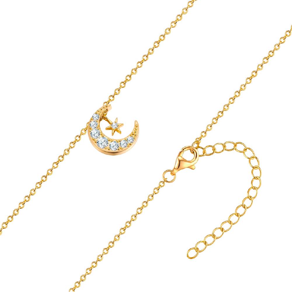Rafaela Donata Kette mit Anhänger Sterling Silber gelbgold Zirkonia weiß Letzter Tag