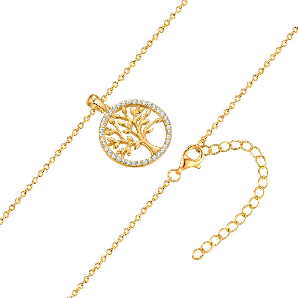 Rafaela Donata Kette mit Anhänger Sterling Silber gelbgold Zirkonia weiß Bis zu 50% Rabatt