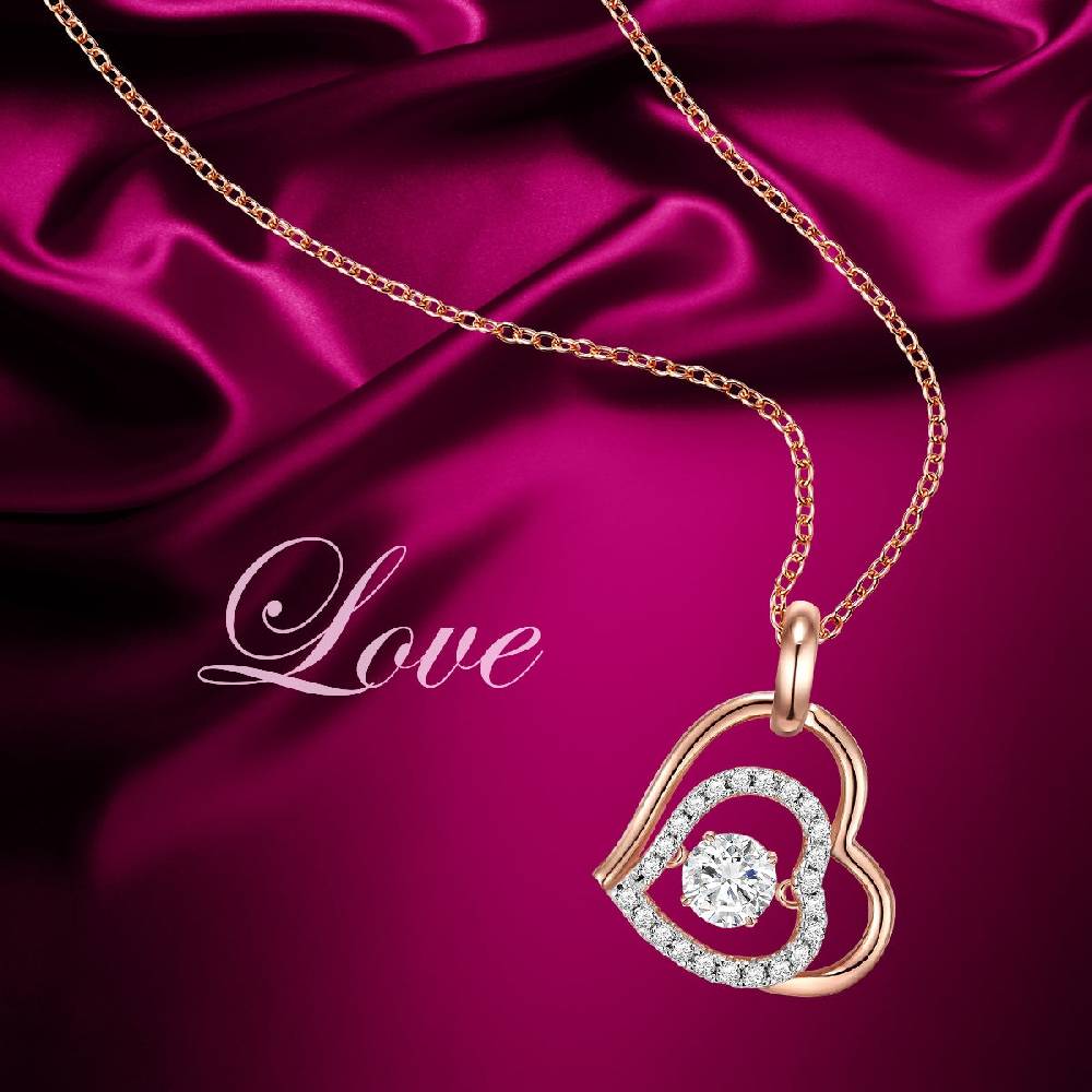 Rafaela Donata Kette mit Anhänger Sterling Silber roségold Zirkonia weiß Nur für heute