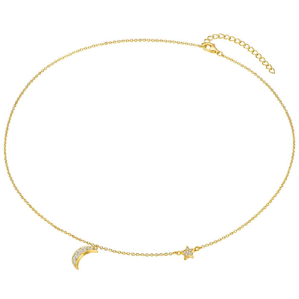 Rafaela Donata Kette mit Anhänger Sterling Silber gelbgold Zirkonia weiß Clearance-Verkauf