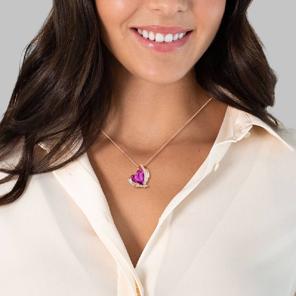 Rafaela Donata Kette mit Anhänger Sterling Silber roségold verziert mit Kristallen von Swarovski® amethyst weiß Begrenzt auf 3 Tage