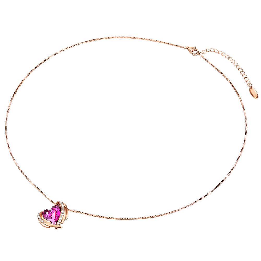Rafaela Donata Kette mit Anhänger Sterling Silber roségold verziert mit Kristallen von Swarovski® amethyst weiß Begrenzt auf 3 Tage