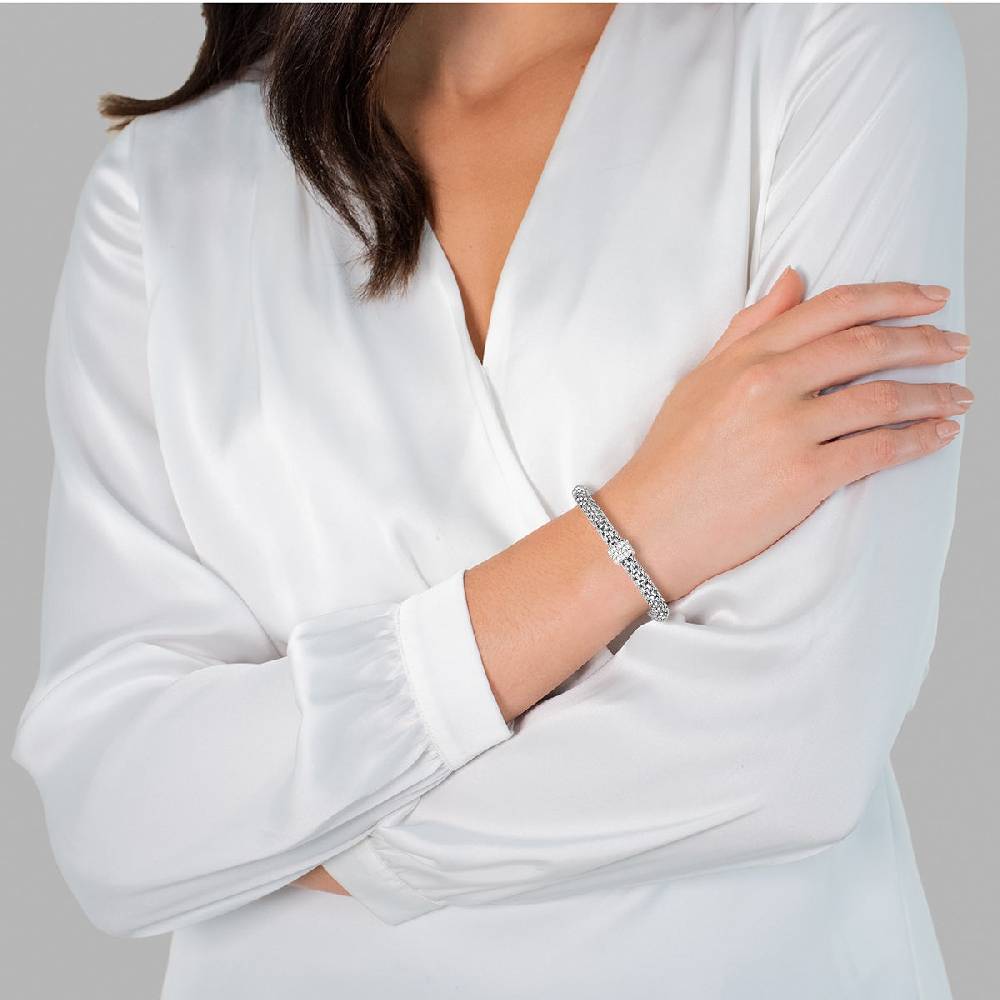 Rafaela Donata Armband Edelstahl silber Glas weiß Black Friday Preise