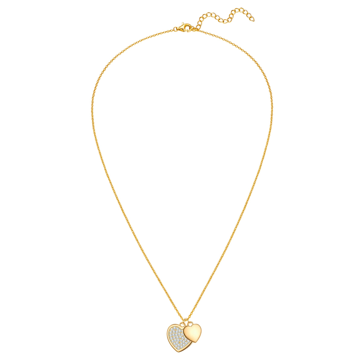 Rafaela Donata Kette mit Anhänger Sterling Silber gelbgold Zirkonia weiß im Angebot