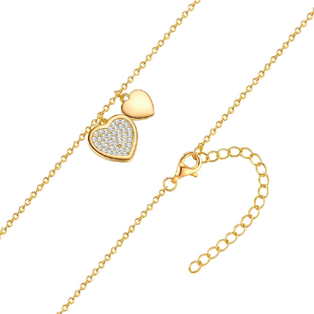 Rafaela Donata Kette mit Anhänger Sterling Silber gelbgold Zirkonia weiß im Angebot