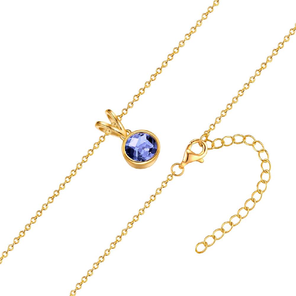 Rafaela Donata Kette mit Anhänger Sterling Silber gelbgold Tansanit blau Schlussverkauf