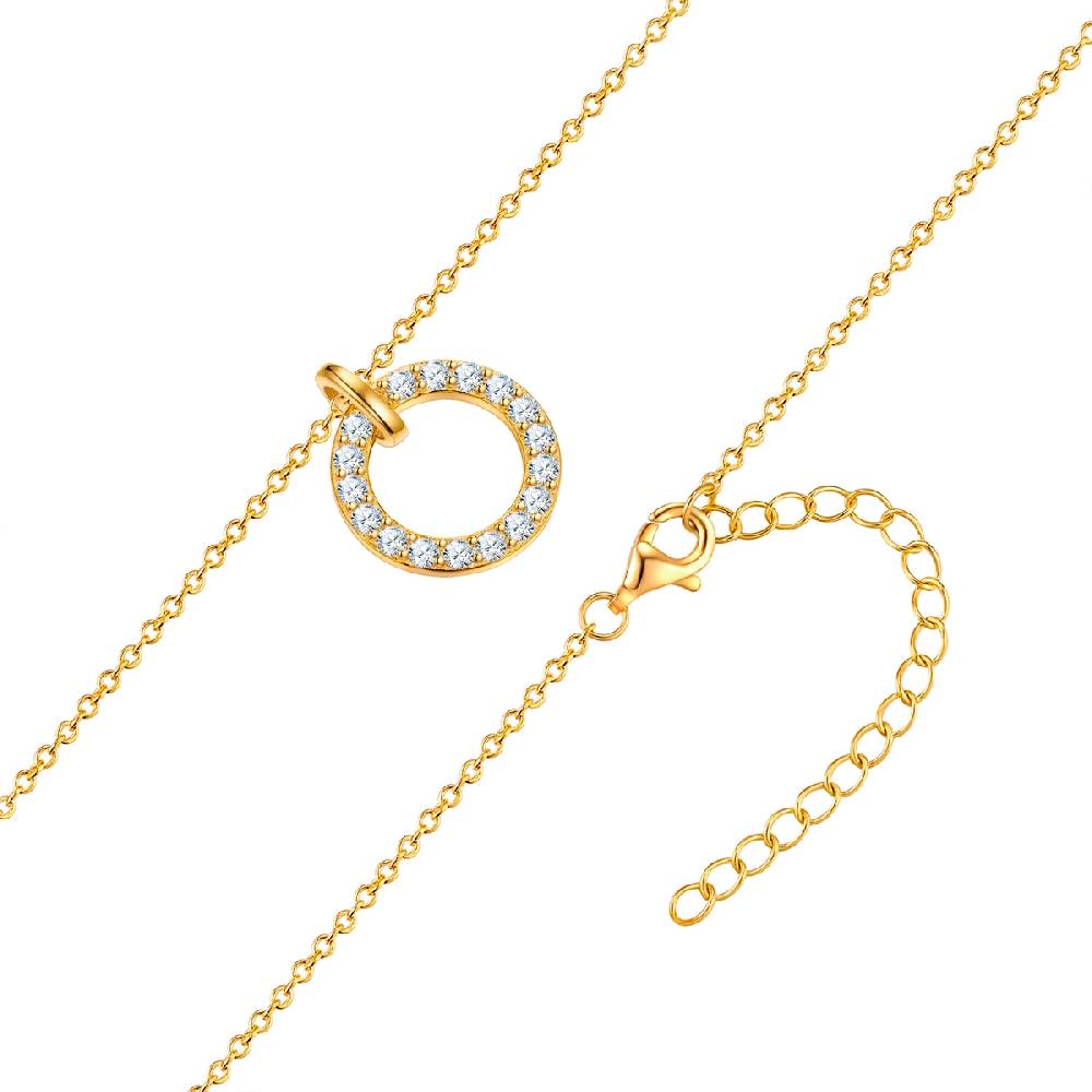 Rafaela Donata Kette mit Anhänger Sterling Silber gelbgold Zirkonia weiß Fabrikpreis