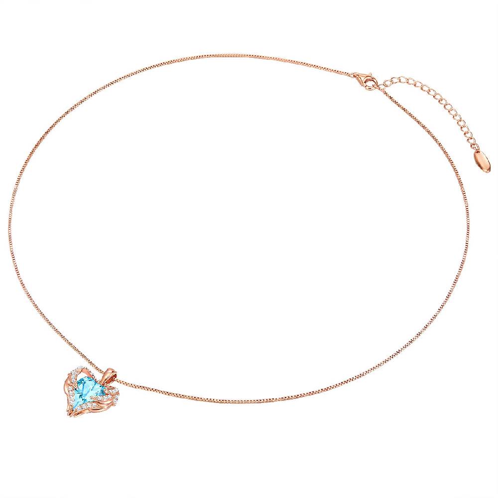 Rafaela Donata Kette mit Anhänger Sterling Silber roségold verziert mit Kristallen von Swarovski® aquamarin weiß Begrenztes Angebot