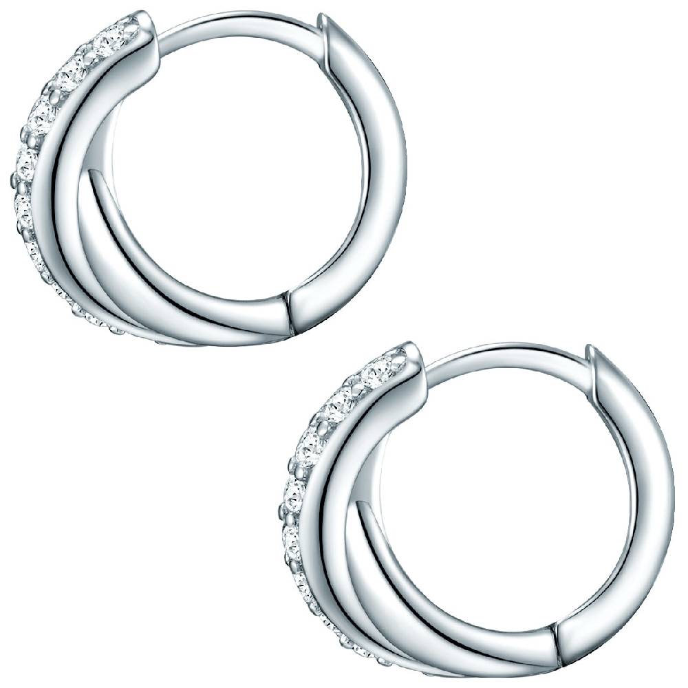 Rafaela Donata Klappcreolen Sterling Silber Zirkonia weiß Blitzangebot