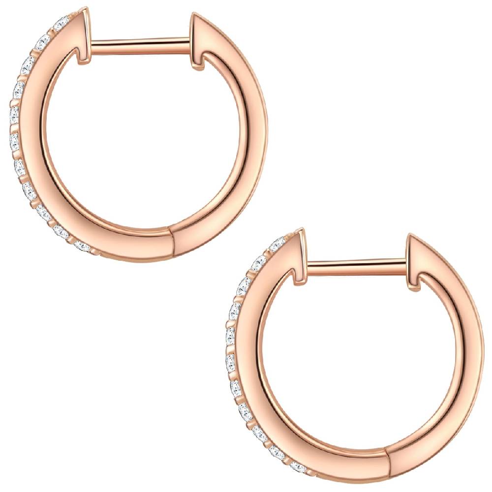 Rafaela Donata Klappcreolen Sterling Silber roségold Zirkonia weiß Letzte 2 Tage