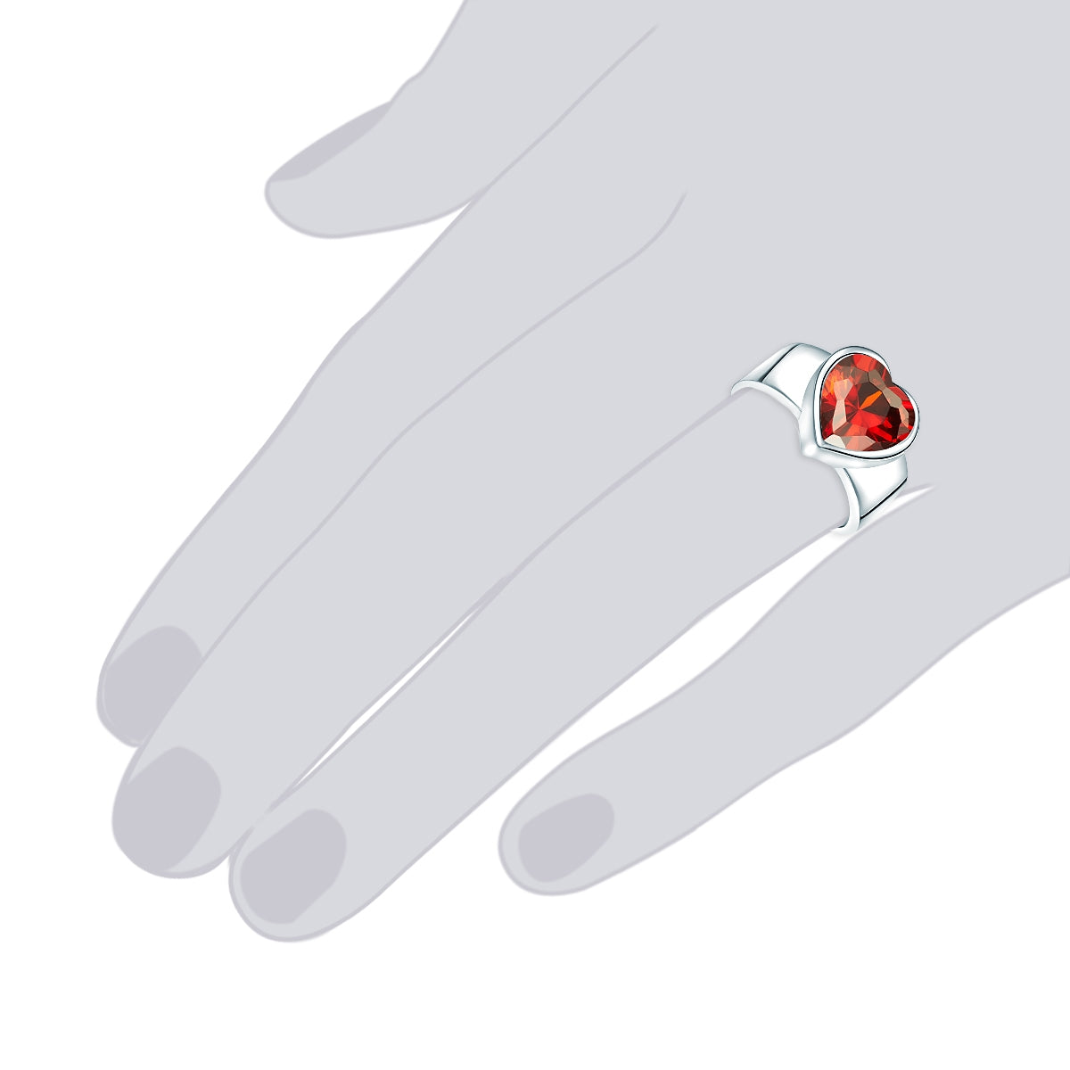 Rafaela Donata Ring Sterling Silber Zirkonia rot Clearance-Verkauf