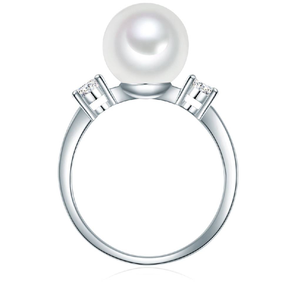 Rafaela Donata Ring Sterling Silber Muschelkernperle weiß Zirkonia weiß Begrenzt auf 3 Tage