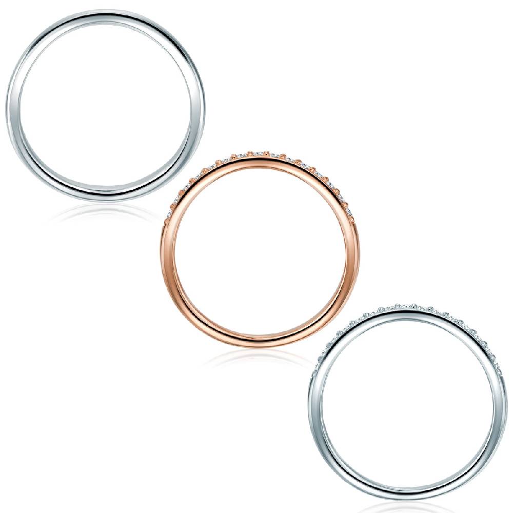 Rafaela Donata 3er Set Ringe Sterlin Silber bi-Color Zirkonia weiß Black Friday Preise