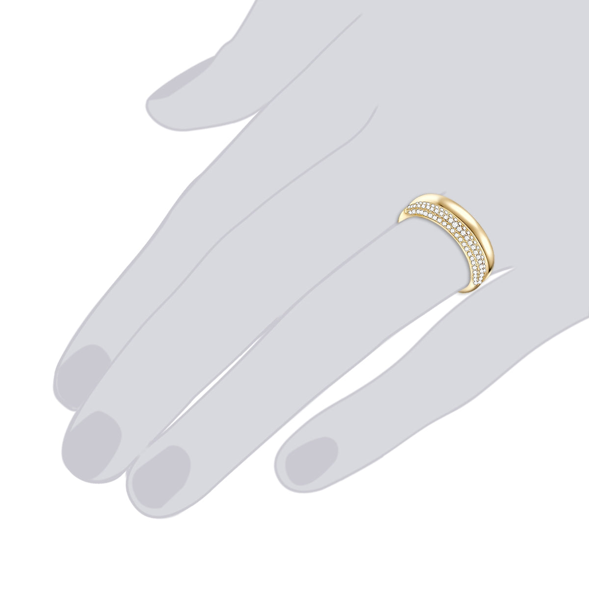 Rafaela Donata Ring Sterling Silber gelbgold Zirkonia weiß Günstig kaufen