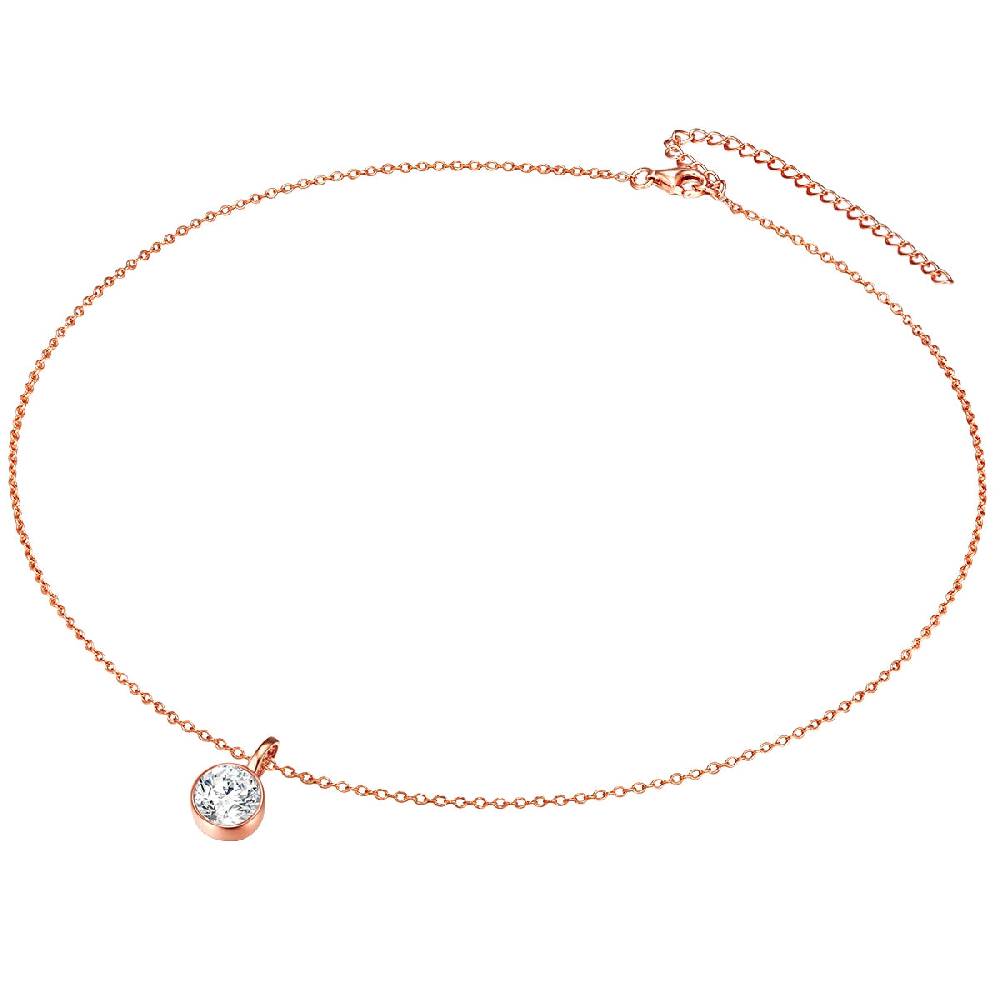 Rafaela Donata Set (Kette+Ohrstecker) Sterling Silber roségold verziert mit Kristallen von Swarovski® weiß Saisonschlussverkauf