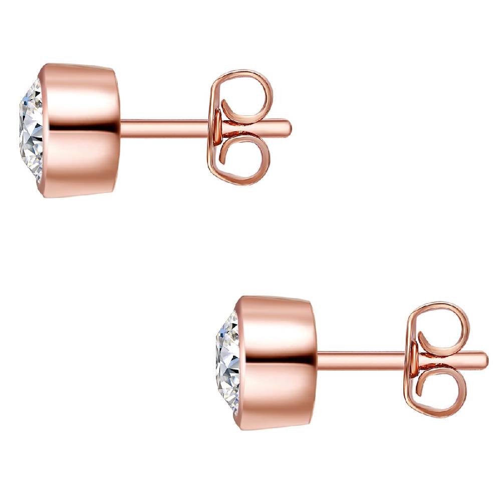 Rafaela Donata Set (Kette+Ohrstecker) Sterling Silber roségold verziert mit Kristallen von Swarovski® weiß Saisonschlussverkauf