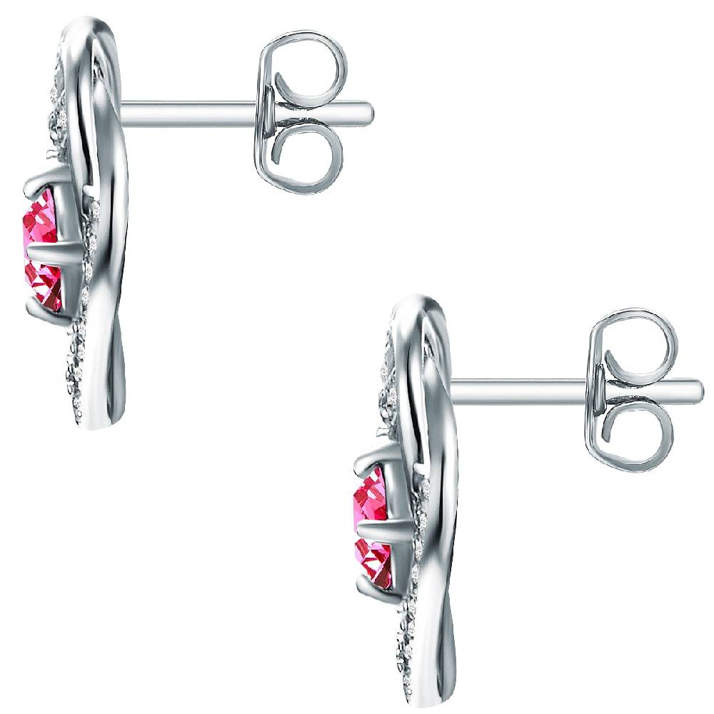 Rafaela Donata Ohrstecker Sterling Silber verziert mit Kristallen von Swarovski® pink Zirkonia weiß Cyber Monday