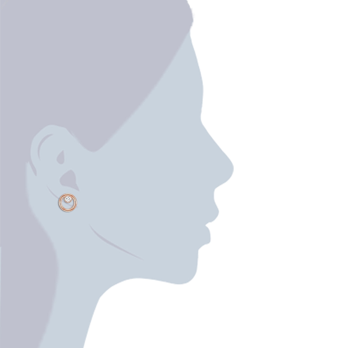 Rafaela Donata Ohrstecker Sterling Silber roségold Zirkonia weiß Heißer Verkauf