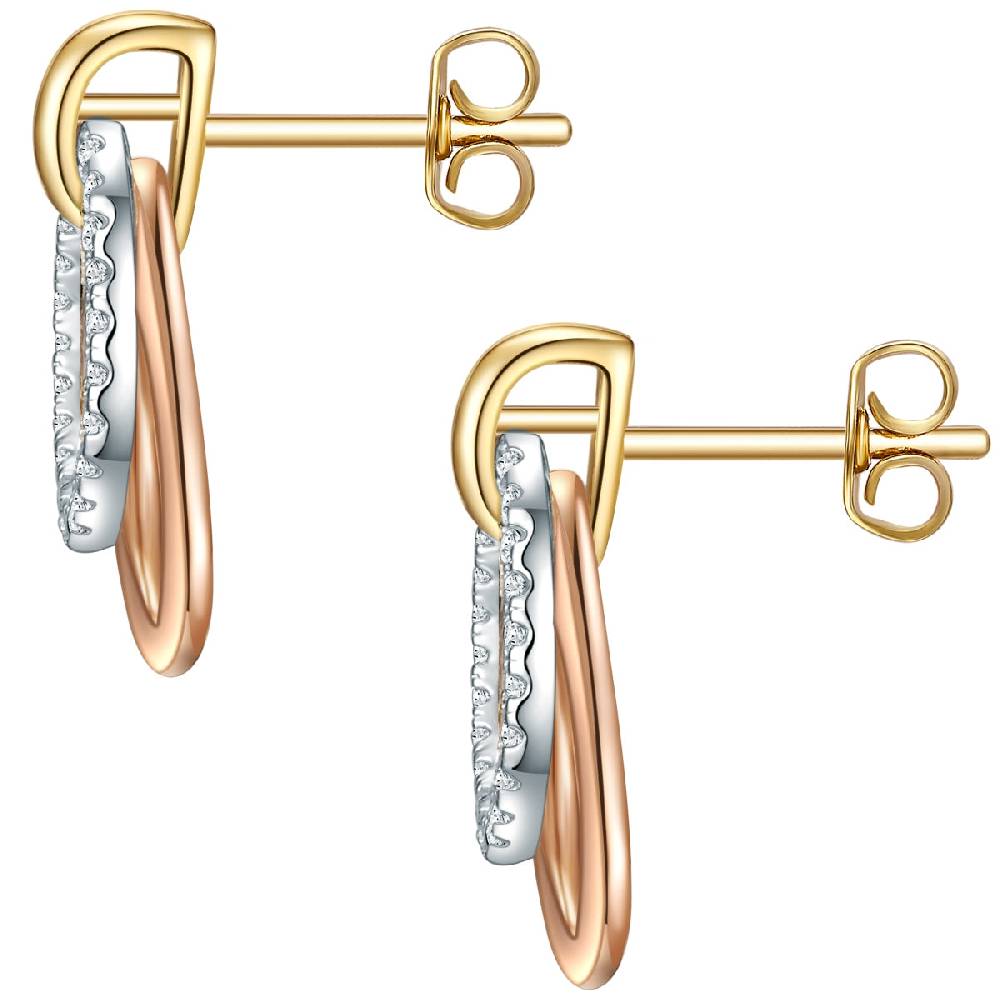 Rafaela Donata Ohrstecker Sterling Silber tri-Color Zirkonia weiß Top Angebot