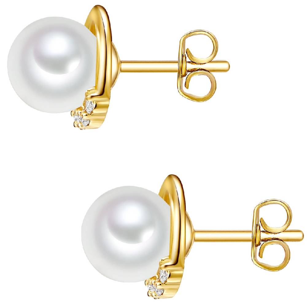 Rafaela Donata Ohrstecker Sterling Silber gelbgold Perlmutt weiß Online Outlet