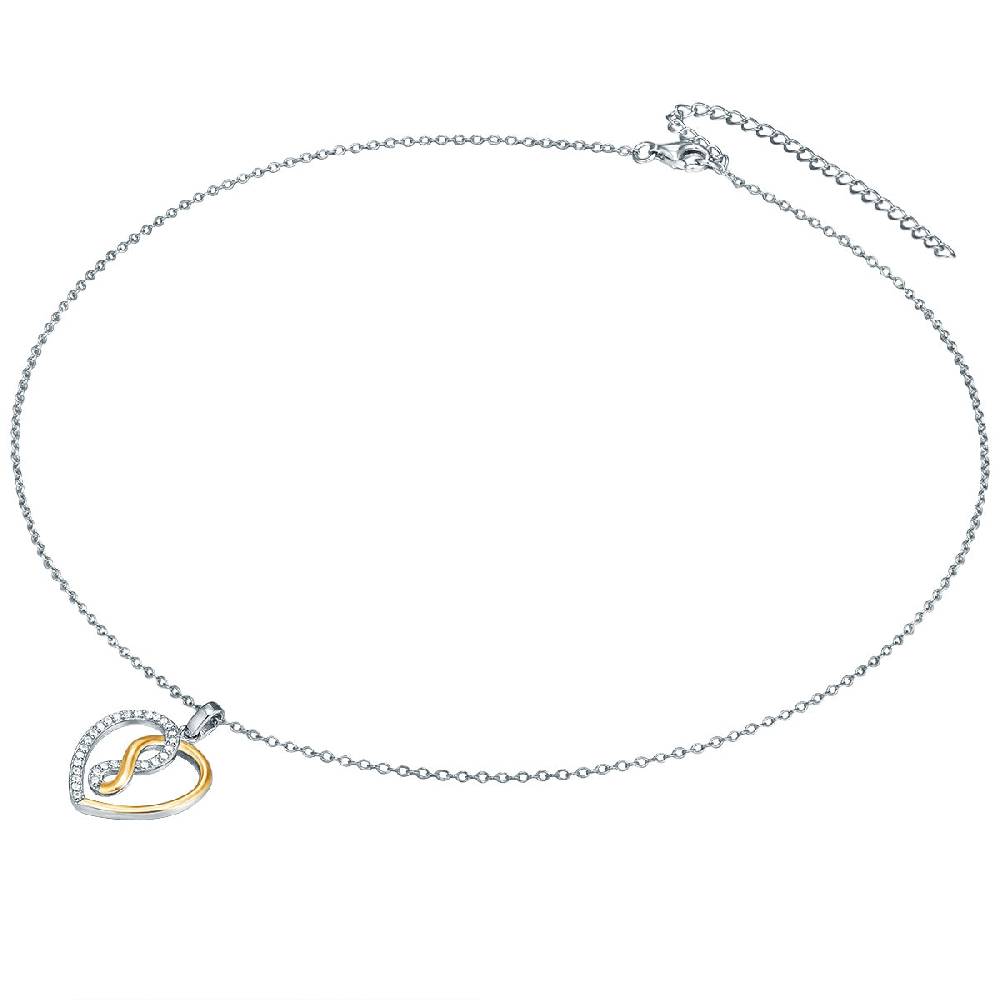 Rafaela Donata Kette mit Anhänger Sterling Silber bi-Color Zirkonia weiß Begrenzte Freigabe