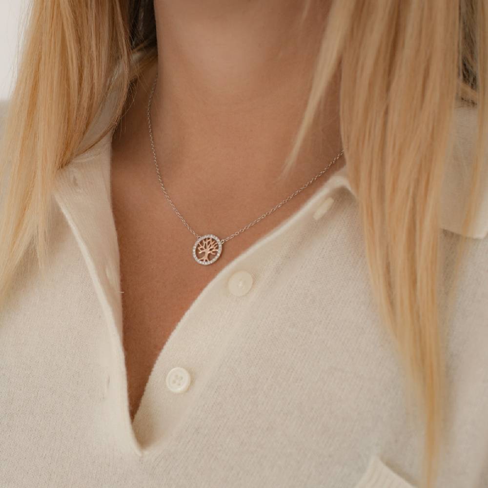 Rafaela Donata Kette mit Anhänger Sterling Silber bi-Color Zirkonia weiß Bis zu 50% Rabatt