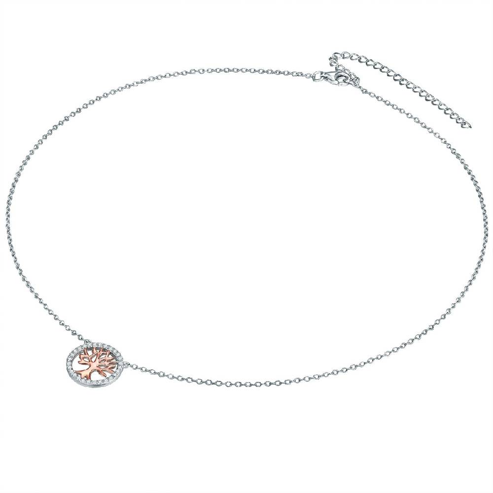 Rafaela Donata Kette mit Anhänger Sterling Silber bi-Color Zirkonia weiß Bis zu 50% Rabatt