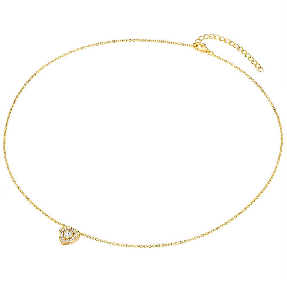 Rafaela Donata Kette mit Anhänger Sterling Silber gelbgold Zirkonia weiß 50% Rabatt mit kostenlosem Versand
