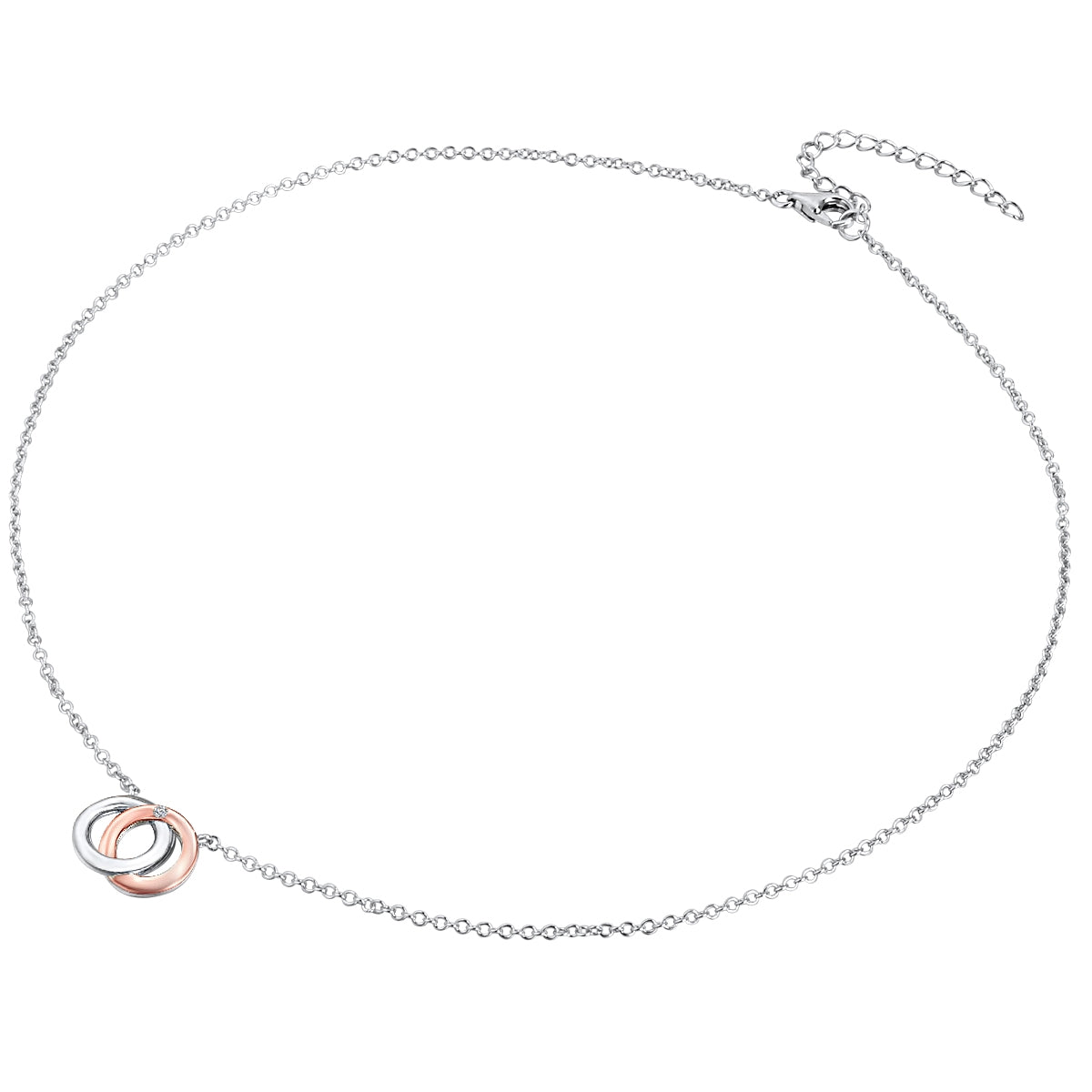 Rafaela Donata Kette mit Anhänger Sterling Silber bi-Color Diamant weiß Kostenloser Versand international