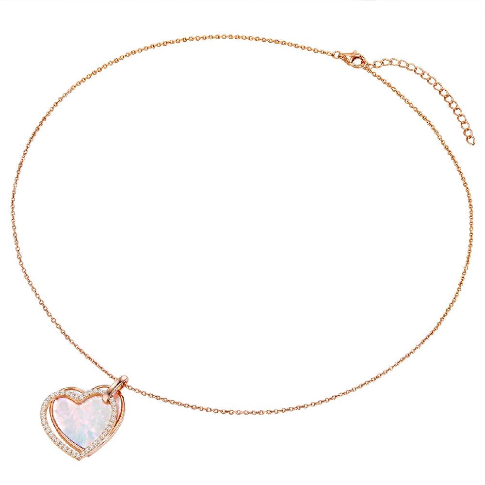 Rafaela Donata Kette Sterling Silber roségold Perlmutt Zirkonia weiß Im Verkauf