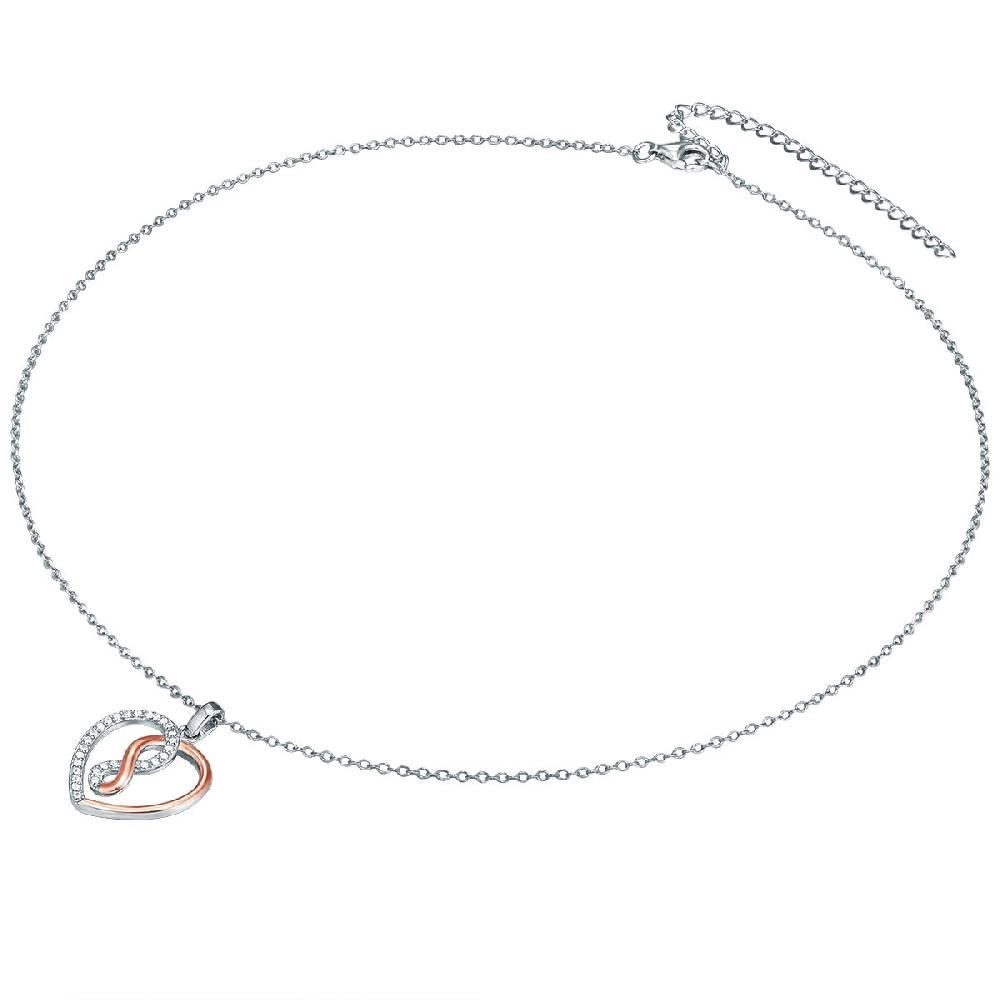 Rafaela Donata Kette mit Anhänger Sterling Silber bi-Color Zirkonia weiß 50% Rabatt für begrenzte Zeit