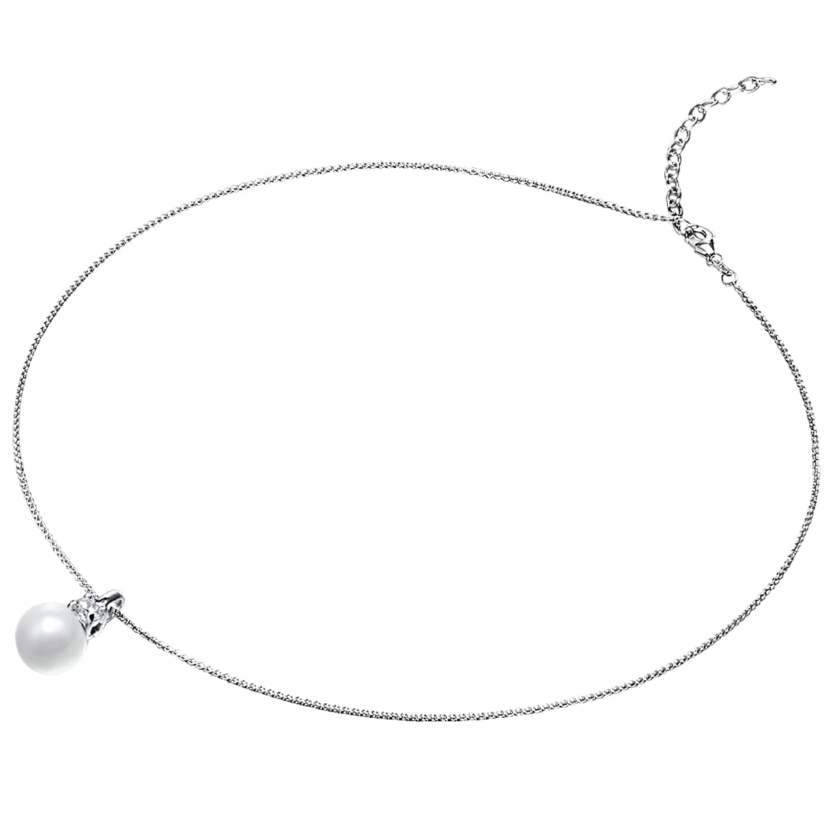Rafaela Donata Kette mit Anhänger Sterling Silber Perle (synth.) weiß Zirkonia weiß Verkauf
