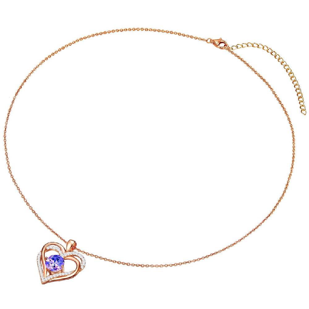 Rafaela Donata Kette mit Anhänger Sterling Silber roségold verziert mit Kristallen von Swarovski® violet Zirkonia w im Angebot