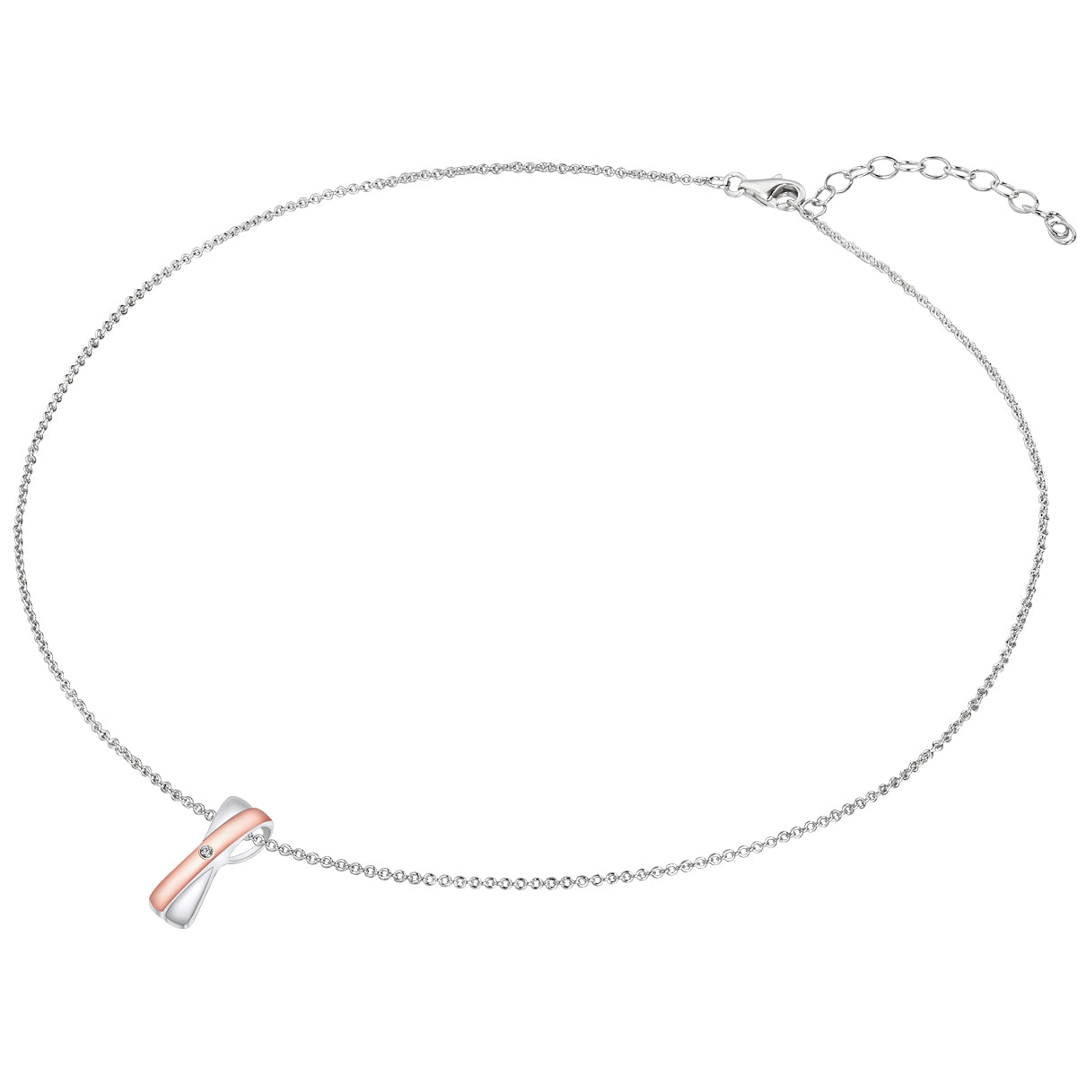 Rafaela Donata Kette mit Anhänger Sterling Silber bi-Color Diamant weiß Fabrik Onlineshop