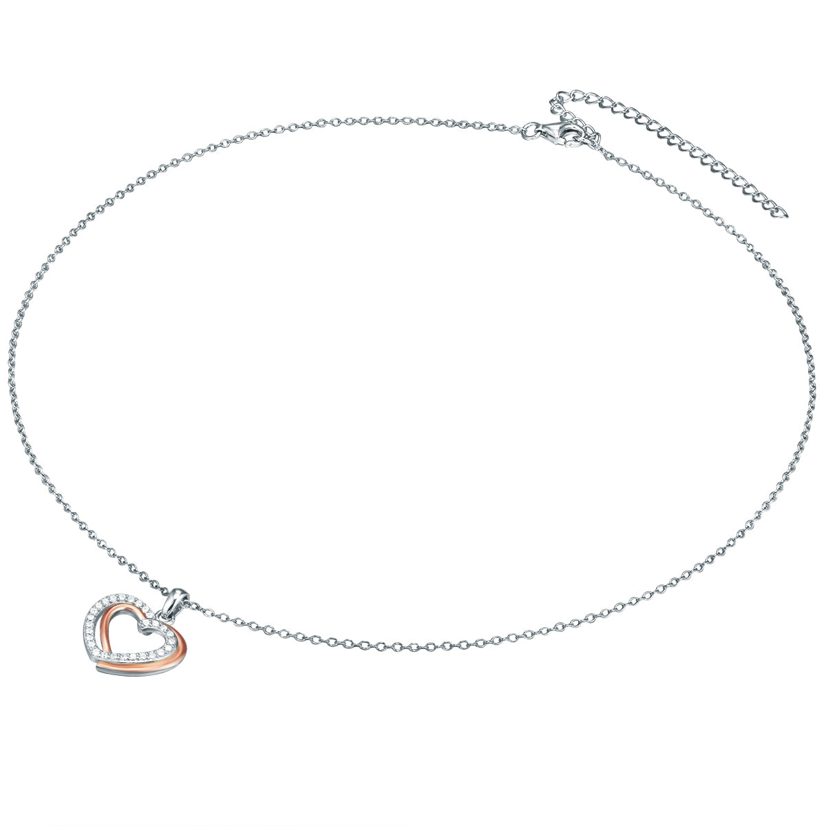 Rafaela Donata Kette mit Anhänger Sterling Silber bi-Color Zirkonia weiß Begrenztes Angebot