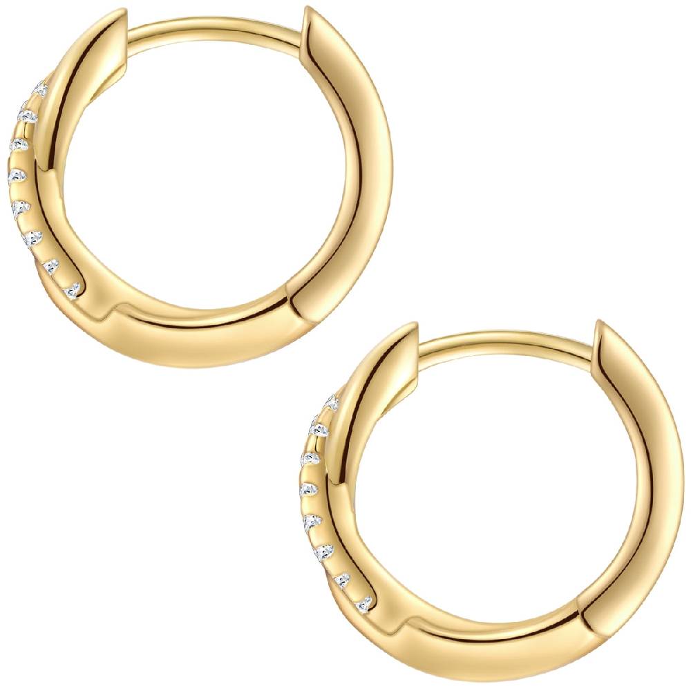 Rafaela Donata Creolen Sterling Silber gelbgold Zirkonia weiß Online Shopping