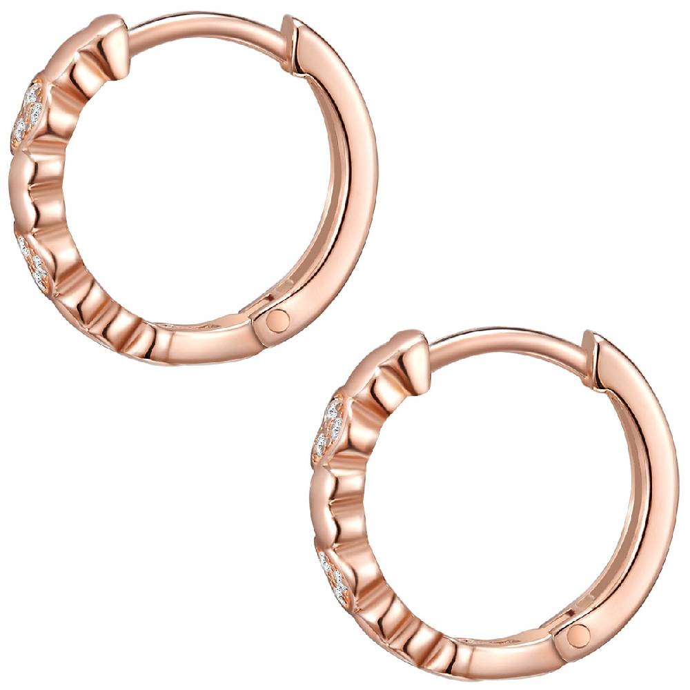 Rafaela Donata Creolen Sterling Silber roségold Zirkonia weiß Exklusivangebot