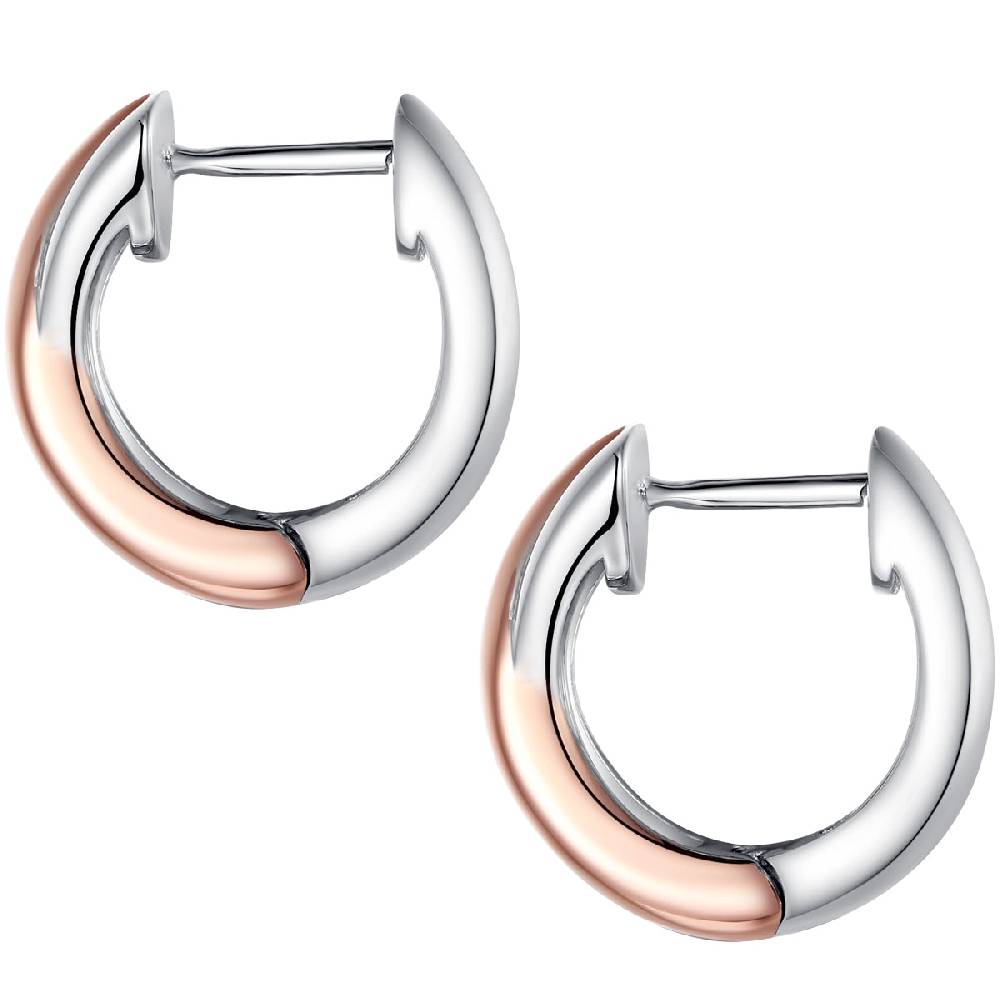 Rafaela Donata Klappcreolen Sterling Silber bi-Color Diamant weiß Osterangebot