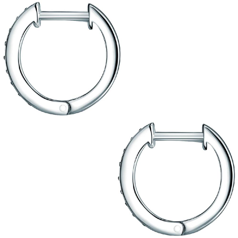 Rafaela Donata Klappcreolen Sterling Silber Zirkonia schwarz Top Angebot