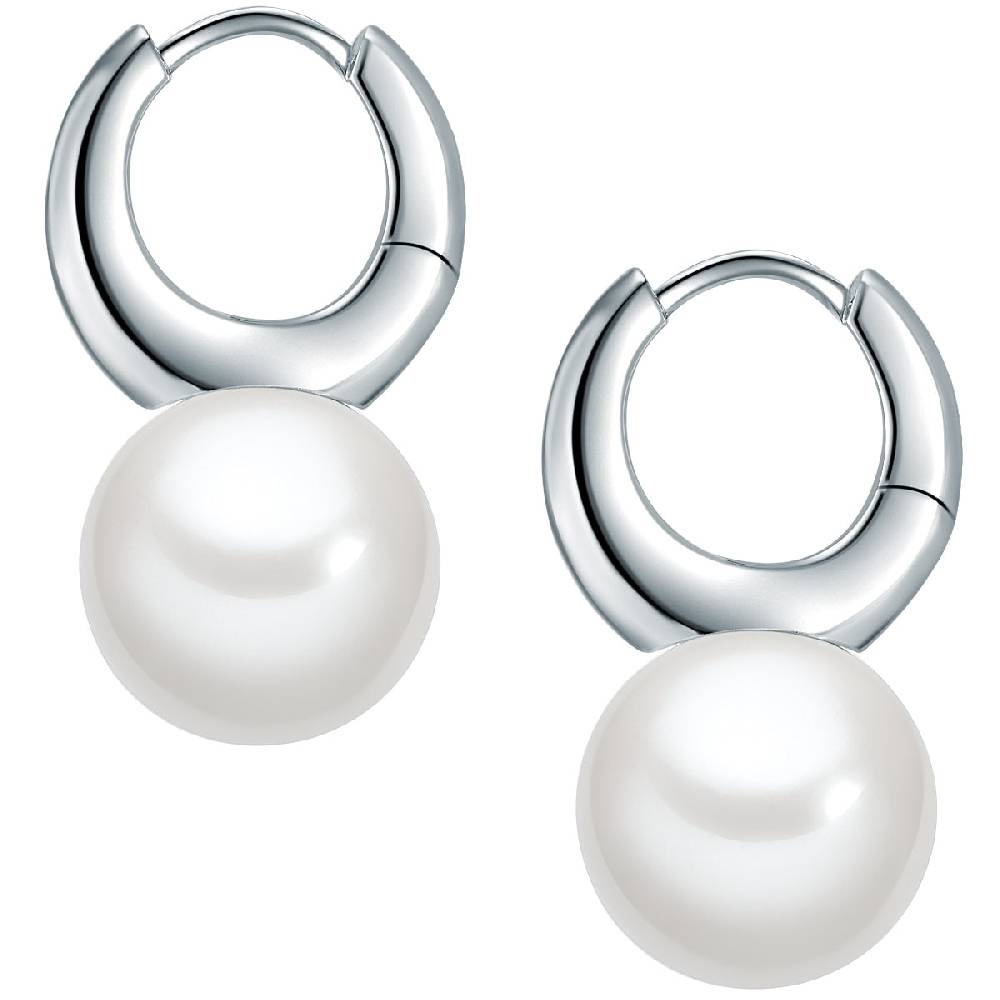 Rafaela Donata Creolen Sterling Silber Muschelkernperle weiß Blitzangebot
