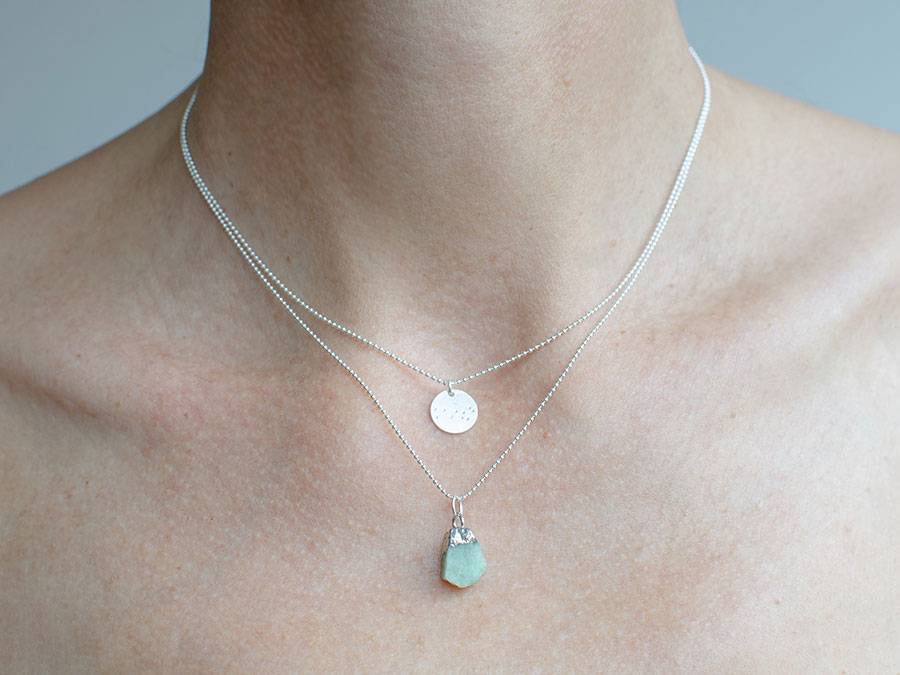 Renna Deluxe GEBURTSSTEIN Kette Silber Große Rabatte
