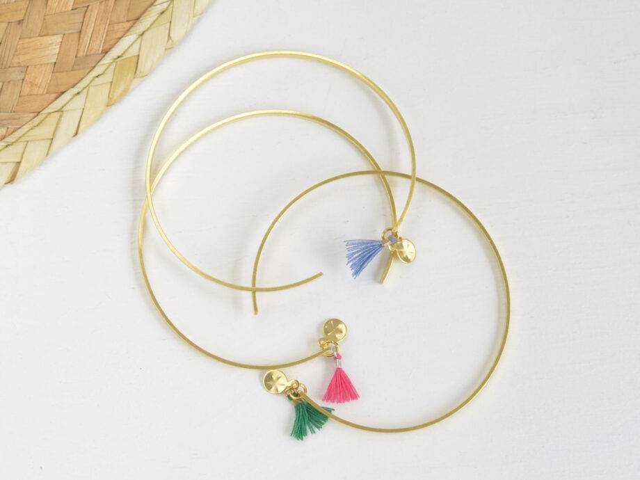 Renna Deluxe Armreif in Gold, Goldarmreif mit niedlicher Tassel im Boho-Stil Sonderangebote