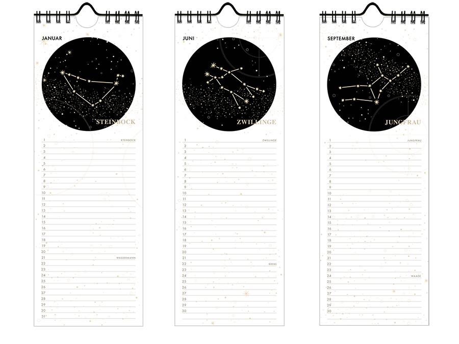 Renna Deluxe GEBURTSTAGSKALENDER Sternzeichen immerwährend Riesige Ersparnisse