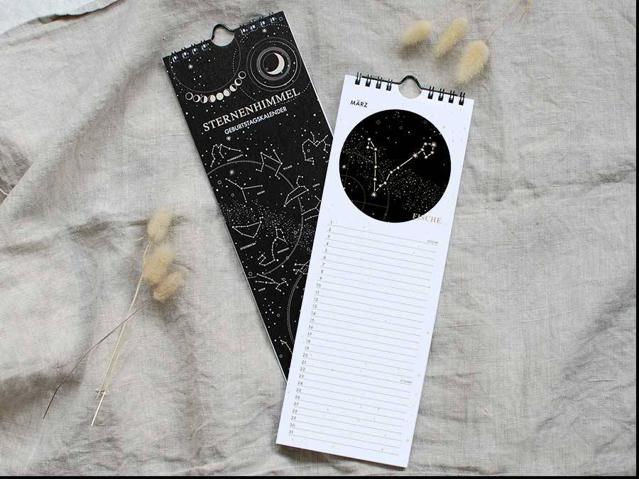 Renna Deluxe GEBURTSTAGSKALENDER Sternzeichen immerwährend Riesige Ersparnisse