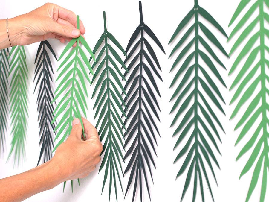 Renna Deluxe Palmen Girlande mit Palmenblättern Wanddekoration Auslauf